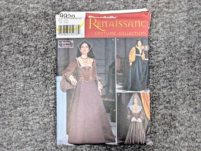 Simplicity 9929 Pattern Gothic Renaissance Medieval Dress Gown 6 8 10 12 HH - Image 1 of 3