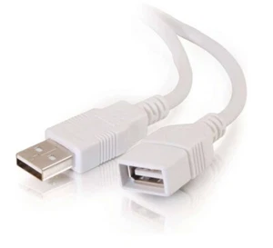 USB 2.0 A Male to A Female Extension Cable - 6.5ft, White - Picture 1 of 4