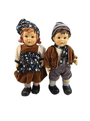 Juego de 2 muñecas de porcelana MJ Hummel Goebel para niño y niña Oumlet Co totalmente articuladas Foto 1 de 4