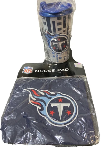 NFL Licensed Tennessee Titans Mouse Pad And 16 Oz Plastic Travel Tumbler Set NEW Cover