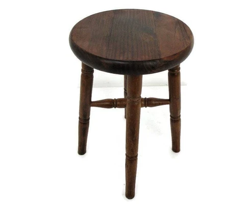 Vintage Hand Carved wood Milking Stool crutch Pedestal Table Farmhouse Barn Coun Cover