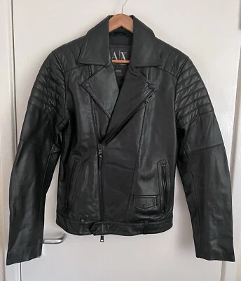 A/X Armani Exchange Men’s Black Genuine Leather Jacket  - Image 1 of 4