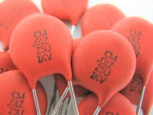 4X - .01uf / 10nf @ 1KV (SPRAGUE / CERA-MITE) ceramic disc capacitor ref # 85a - Picture 1 of 3