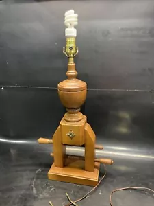 UNIQUE VINTAGE TELL CITY HARD ROCK MAPLE ANDOVER CARPENTER CLAMP TABLE LAMP - Picture 1 of 20