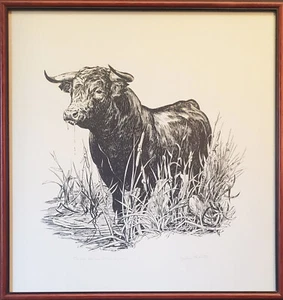 JOHN FULTON SHORT 1932-1998 - "TORO" - Lithograph - 16" x 15" - SIGNED & FRAMED - Picture 1 of 5