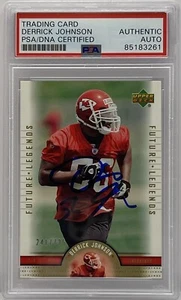 Derrick Johnson Signed 2005 Upper Deck Futures Rookie Card #/d 725 PSA/DNA Slab - Picture 1 of 2