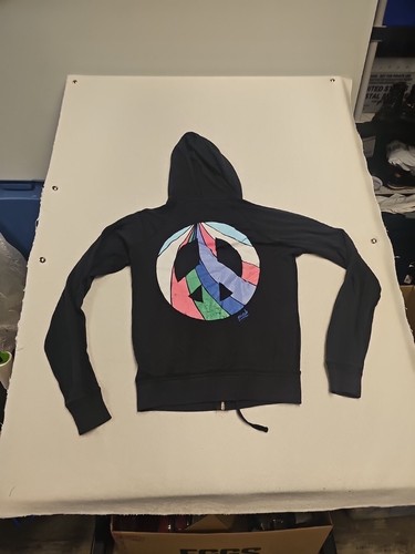 UNDERCOVER Victoria Secret rosa felpa con cappuccio giacca nera zip media Y2k hippie boho