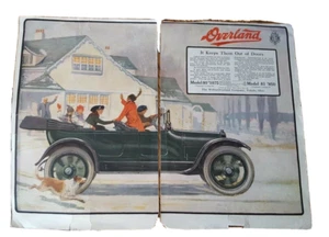 Willys-Overland Co. 1915 vollfarbige 2-seitige Anzeige, groß 21 1/4" x 16 1/4"  - Bild 1 von 9