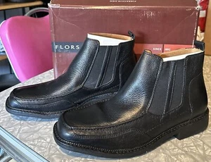 New NIB Florsheim Men’s Black Leather 9.5 M Ankle Pull On Boots Shoes Brazil - Picture 1 of 11