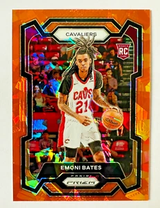 2023-24 Panini Prizm Emoni Bates ARANCIONE Cracked Ice Prizm RC #169 Cavaliers! - Foto 1 di 3