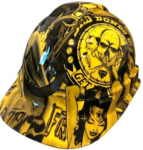 Hydro Dipped Hard Hat Ridgeline Cap Style Custom Yellow Fantasy Chic - Picture 1 of 4