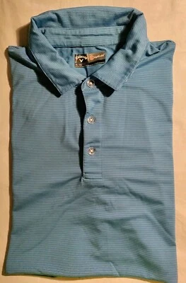 Men Callaway Opti-Dry Blue Pinstripe Polyester Spandex Golf ⛳ Polo Shirt XL NWD - Image 1 of 4