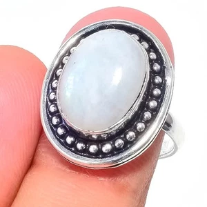 Natural Moonstone Gemstone 925 Sterling Silver Jewelry All Size Ring For Gift - Picture 1 of 1