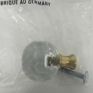 Vintage Amerock Schrank Zugknopf Kristall 1 3/16" rund BP731CS NOS! Deutschland - Bild 1 von 10