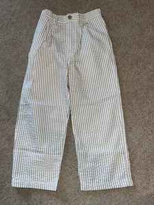 Boys Kelly’s Kids Seersucker Pants Size 5 Dress Pants Tan White Stripe - Picture 1 of 2