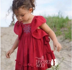 WDW Well Dressed Wolf Red Ana dress Tunic Size 7 Youth Independence Day NWT - Picture 1 of 8