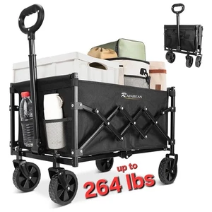 Wagons Carts Foldable - Collapsible with Wheels Utility, Holds Up To 264 Lbs - Picture 1 of 6