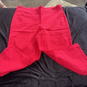 Women’s Size 16 Pull On Cropped Pants By Kim Roger’s Red - Picture 1 of 10