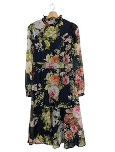 VERO MODA Vestido de manga larga Mujeres Vestido Talla EU 34 verde-rosa - Imagen 1 de 5