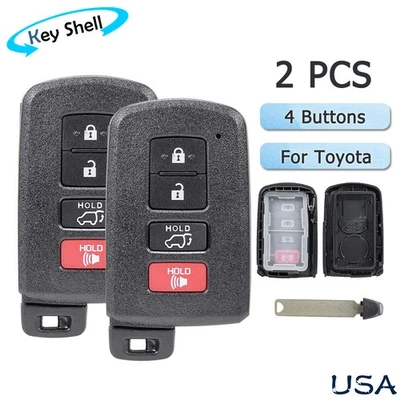 2 para Toyota Highlander 2014 2015 2016 2017 2018 llave inteligente mando a distancia carcasa Foto 1 de 4