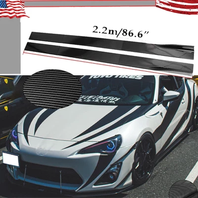 Carbon Fiber 86.6inch Side Skirt Extensions Rocker Panel For Scion FR-S tC Foto 1 de 4