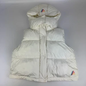 Aldi Gear Womens Size L Quilted Puffer Vest Detachable Hood Full Zip White - Picture 1 of 7