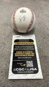 TEXAS RANGERS COREY SEAGER FIRMADO 2023 SERIE MUNDIAL PELOTA BÉISBOL CERTIFICADO DE AUTENTICIDAD JSA - Imagen 1 de 5