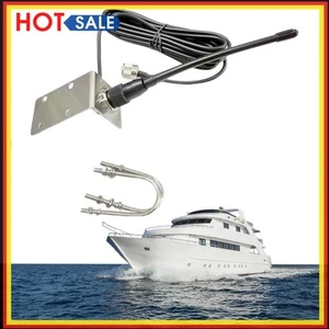 Antenne Externe 156-163 MHz avec Câble RG-58 5m/16,4 Pieds pour Bateau, Voilier, Ya - Photo 1/12