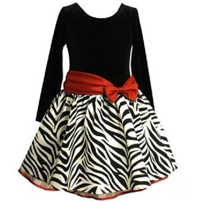 Vestido Bonnie Jean Terciopelo Cebra 2T Elegante Cumpleaños Tul Nuevo con Etiquetas Fiesta de Navidad $52 Foto 1 de 3