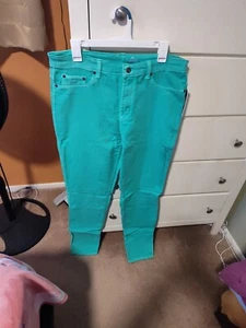 DG2 DIANE GILMAN WOMENS 14 TALL SOFT MINT JEANS NEW 308444 - Picture 1 of 14