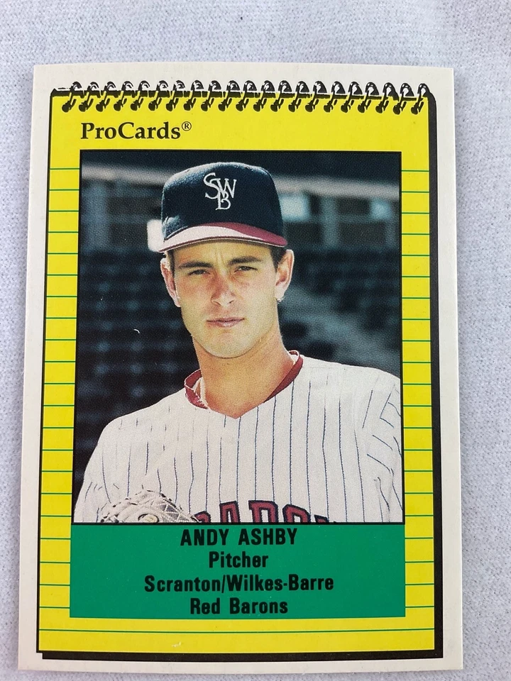 1991 Scranton-Wilkes Barre-ProCards Minor League Baseball Card-Andy Ashby - Image 1 of 1