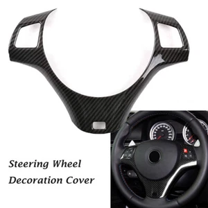 Fit For BMW E90 E92 E93 335i 325i 330i Carbon Fiber Steering Wheel Bezel Cover - Picture 1 of 7
