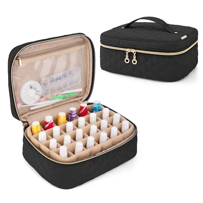 Bolsa de transporte de esmalte de uñas Yarwo para 24 botellas (15 ml/0,5 oz líquidas), almacenamiento de viaje Foto 1 de 4