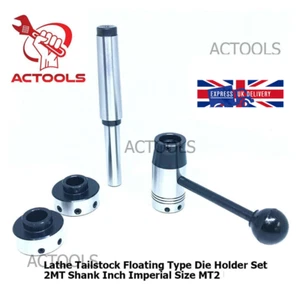 Lathe Tailstock Floating Type Die Holder Set MT2 Shank Inch Imperial Size 2MT - Picture 1 of 14