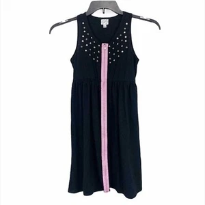 Disney D-Signed Dress Kids Large Studded Black Pink Zip Sleeveless Casual Girls - Picture 1 of 7