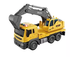 New 1:16 Yellow Excavator Bulldozer Truck - Construction Vehicle Toy with Light - Picture 1 of 3