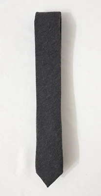 Dolce & Gabbana Men's Skinny Tie - Charcoal Gray Silk-Cotton Jersey Blend - Image 1 of 4