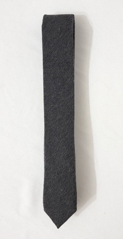 Dolce & Gabbana Men's Skinny Tie - Charcoal Gray Silk-Cotton Jersey Blend - Image 1 of 4