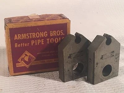 Vintage Pair Armstrong Bros. Pipe Die Threading Head 1/8 R-NPT  - Image 1 of 4