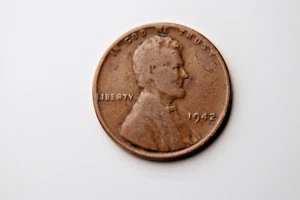 1942 lincoln wheat penny no mint mark 2 rim errors obverse - Picture 1 of 2