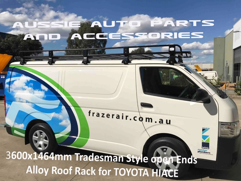 Open Ends Alloy Roof Rack Tradesman Style 3600mm for Toyota HIACE LWB 2005-18