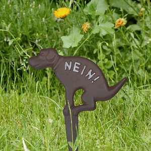 Steckschild Hund NEIN! Kein Hundeklo Garten Hinweis Schild Verbotsschild braun - Bild 1 von 6