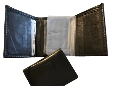 NBA Brooklyn Nets Embossed Genuine Black Leather Wallet Bill Tri-Fold CC ID XMAS - Image 1 of 4
