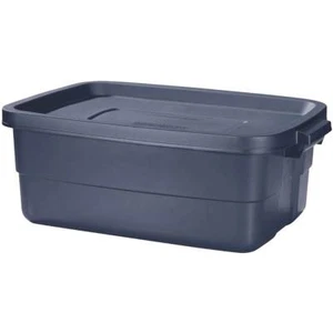 Rubbermaid 10 Gallon Roughneck Tote Blue Snap Lid Cannot Ship to CA 1 ct - Picture 1 of 4