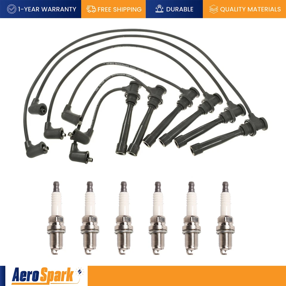 Juego de cables de bujía y bujía de iridio para Kia Optima Magentis 2001-2006 2,7 L Foto 1 de 1