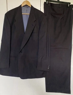 Givenchy Monsieur 2 Piece 100% Wool Suit,  1 Button Charcoal Gray VTG - Image 1 of 4