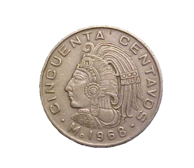 1968 México 50 centavos KM# 451 -Moeda de colecionador Circ muito boa -c6379xux - Imagem 1 de 2