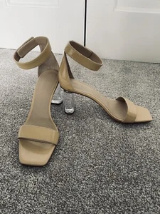 Kendall + Kylie nude Lucite heels ankle strapes. So cute and comfy size 8 - Picture 1 of 8