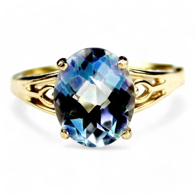 Neptune Garden Topaz, 10K or 14K Yellow Gold Ladies Ring, R139 - Image 1 of 4