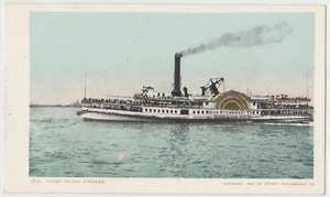 1901-1907 Coney Island Steamer Iron Steamboat Co. NY UDB Postcard Mica Glitter - Picture 1 of 2